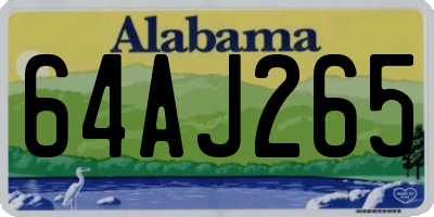 AL license plate 64AJ265