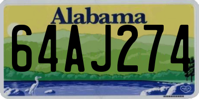 AL license plate 64AJ274