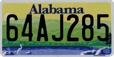 AL license plate 64AJ285