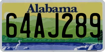 AL license plate 64AJ289