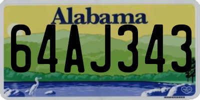 AL license plate 64AJ343