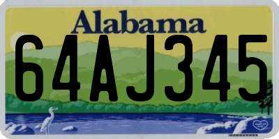 AL license plate 64AJ345