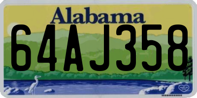 AL license plate 64AJ358