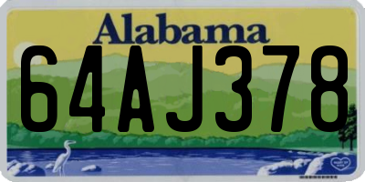 AL license plate 64AJ378