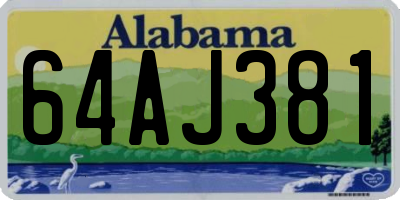 AL license plate 64AJ381