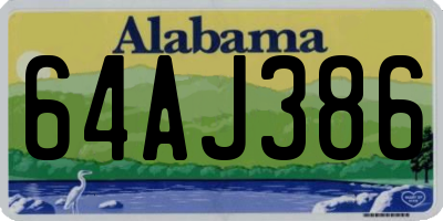 AL license plate 64AJ386