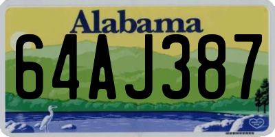 AL license plate 64AJ387