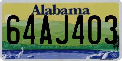 AL license plate 64AJ403
