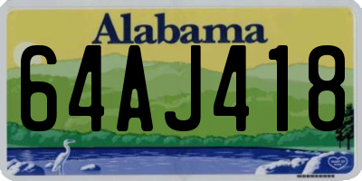 AL license plate 64AJ418