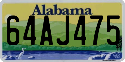AL license plate 64AJ475