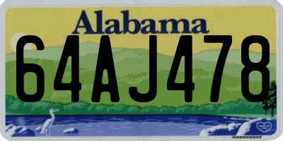 AL license plate 64AJ478