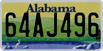 AL license plate 64AJ496