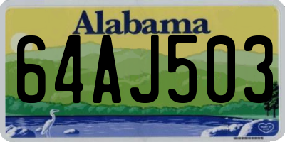 AL license plate 64AJ503