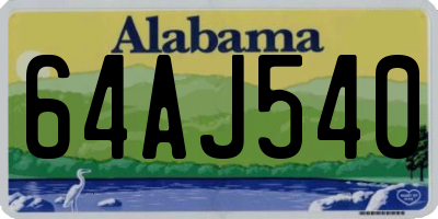 AL license plate 64AJ540