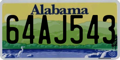 AL license plate 64AJ543