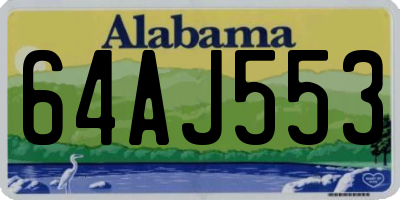 AL license plate 64AJ553