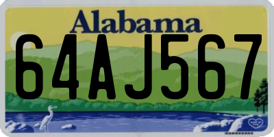 AL license plate 64AJ567