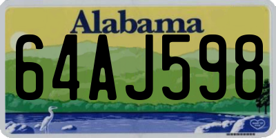AL license plate 64AJ598