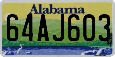 AL license plate 64AJ603
