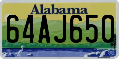 AL license plate 64AJ650