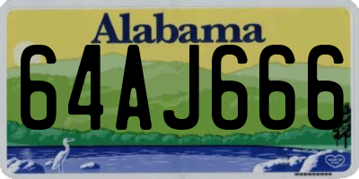 AL license plate 64AJ666