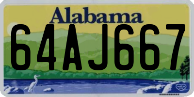 AL license plate 64AJ667
