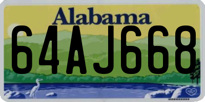 AL license plate 64AJ668