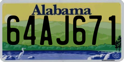 AL license plate 64AJ671
