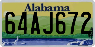 AL license plate 64AJ672