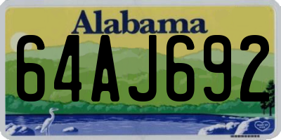 AL license plate 64AJ692