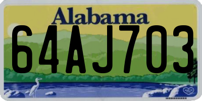 AL license plate 64AJ703