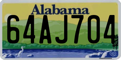 AL license plate 64AJ704