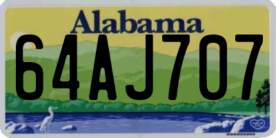 AL license plate 64AJ707