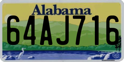 AL license plate 64AJ716