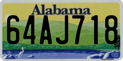 AL license plate 64AJ718