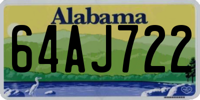 AL license plate 64AJ722