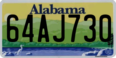 AL license plate 64AJ730