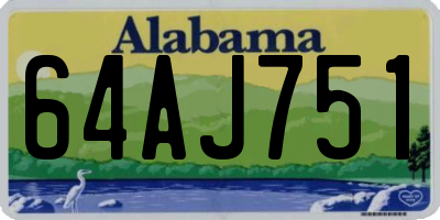 AL license plate 64AJ751