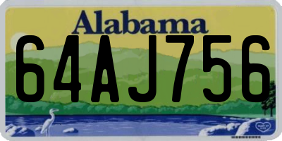 AL license plate 64AJ756