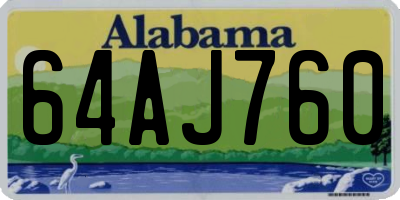 AL license plate 64AJ760