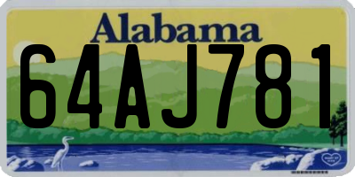 AL license plate 64AJ781