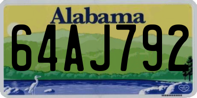 AL license plate 64AJ792