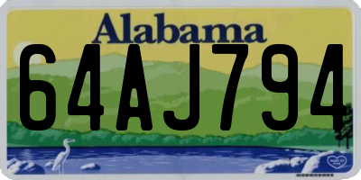 AL license plate 64AJ794
