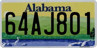 AL license plate 64AJ801