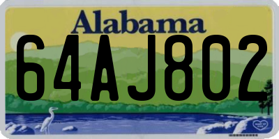 AL license plate 64AJ802