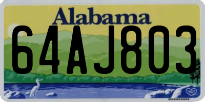 AL license plate 64AJ803