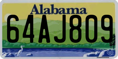 AL license plate 64AJ809