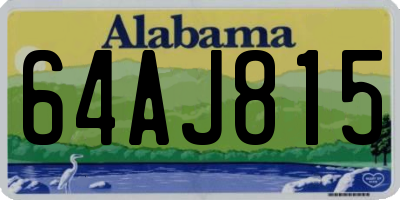 AL license plate 64AJ815