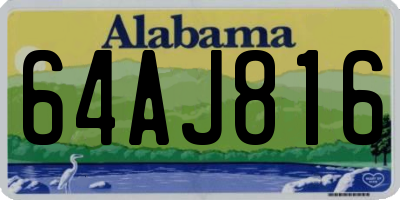 AL license plate 64AJ816