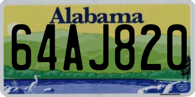 AL license plate 64AJ820